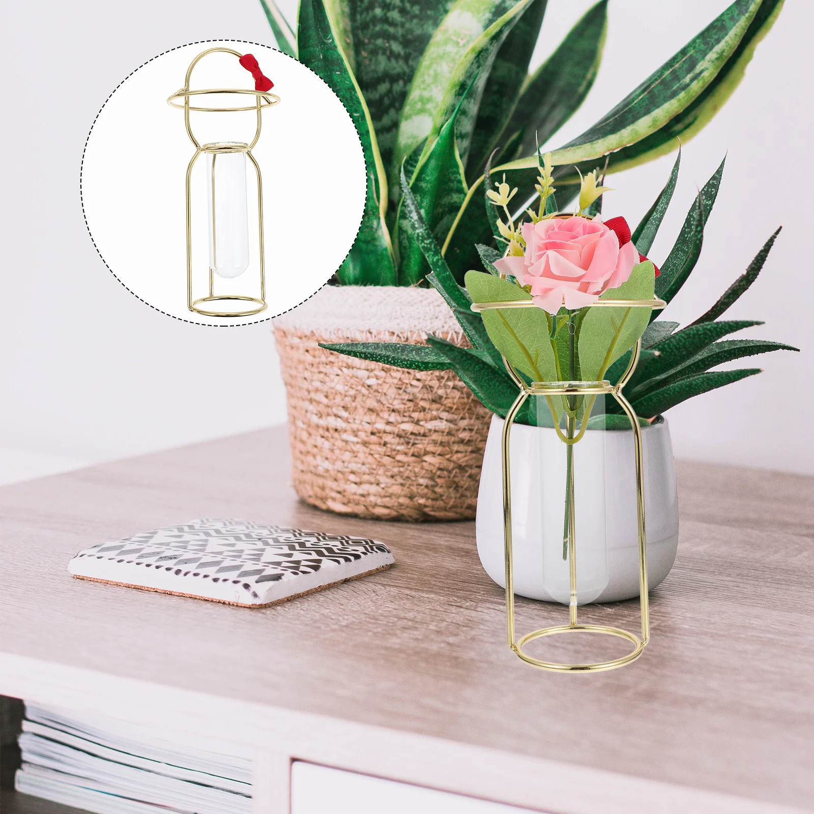 

Decorative Glass Vase Hydroponic Adorn Home Transparent Flower Bottle