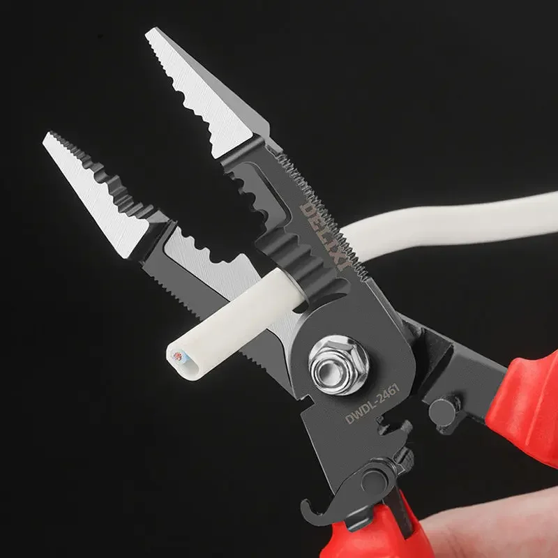 Nine in one multi-functional electrician wire stripper, needle nose wire pressing, wire water drawing artifact