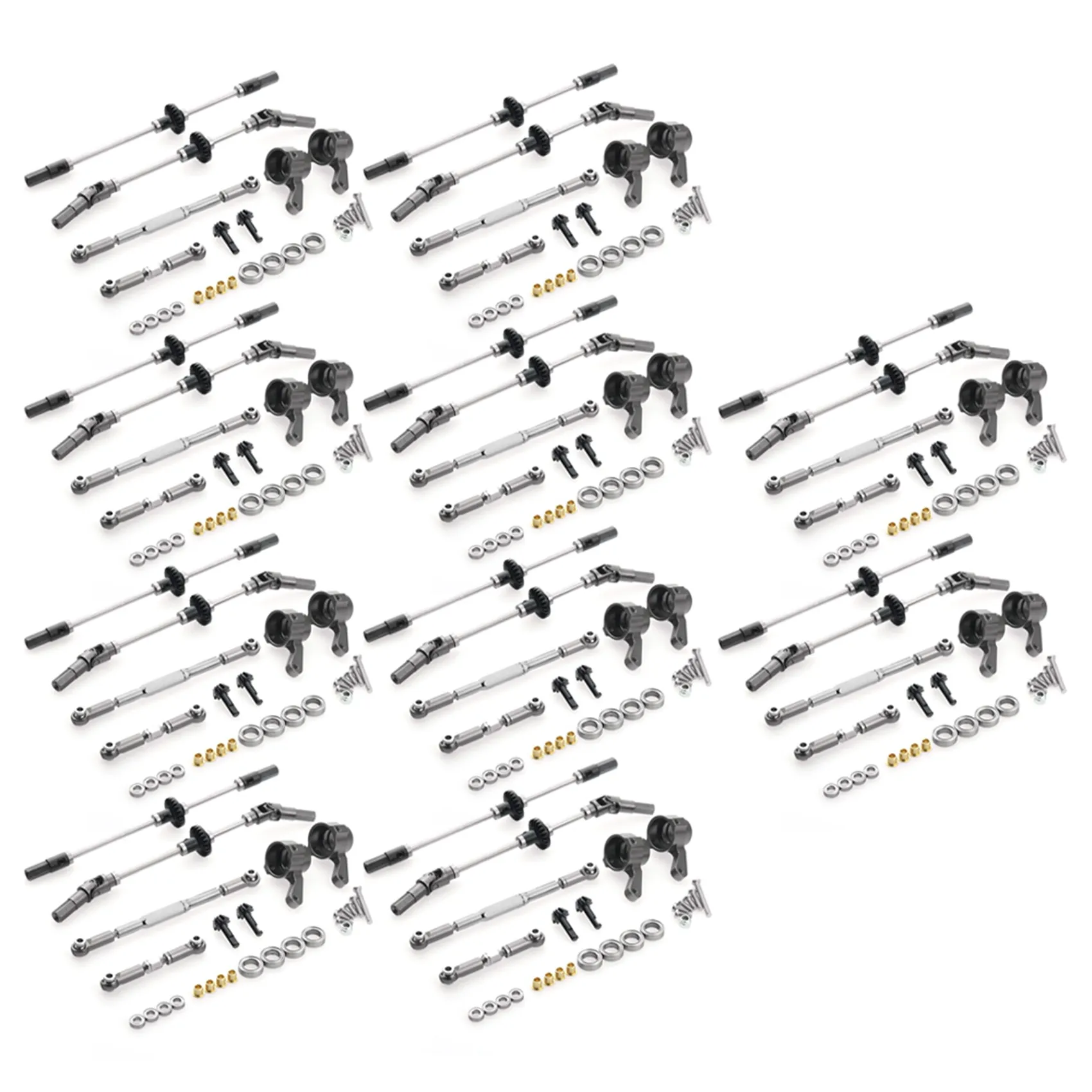 ABUM-10X Upgrade Steel Gear Bridge Axle Gear Steering Cup Kit For MN D90 D91 MN99 MN99S 1/12 RC Car Spare Parts,F+R
