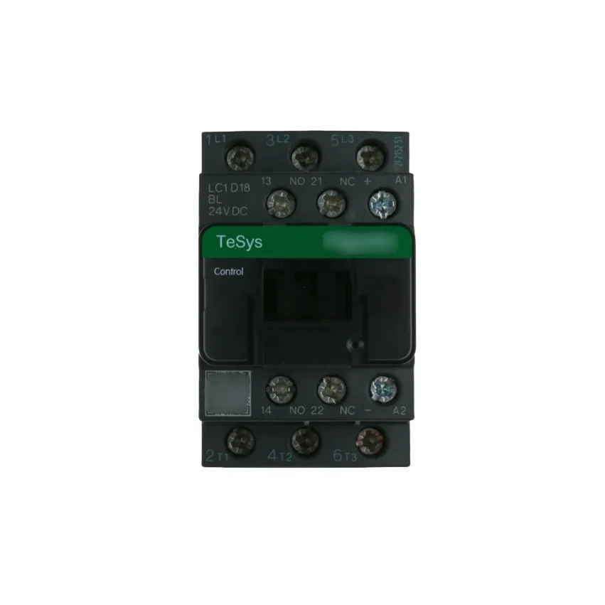 LC1D18 LC1D18BL IEC contactor, nonreversing, 18A, 10HP at 480VAC, up to 100kA SCCR, 3 phase, 3 NO, low consumption 2