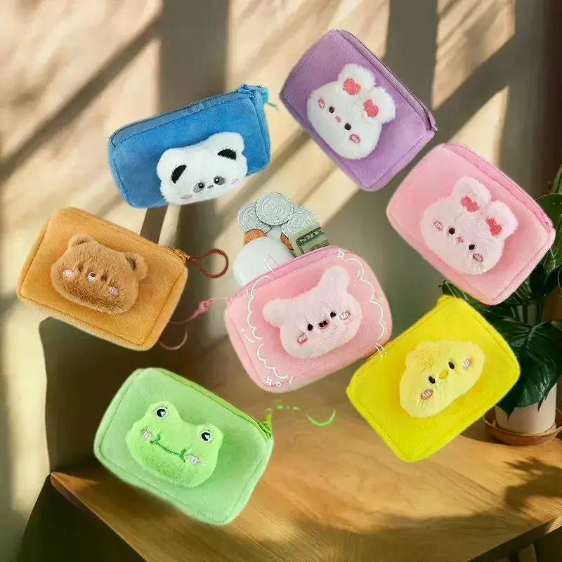 Japanse Kawaii Cartoon Pluche Opslag Portemonnee Draagbare Cartoon Sleutel Portemonnee Rugzak Decoratie Geschenken