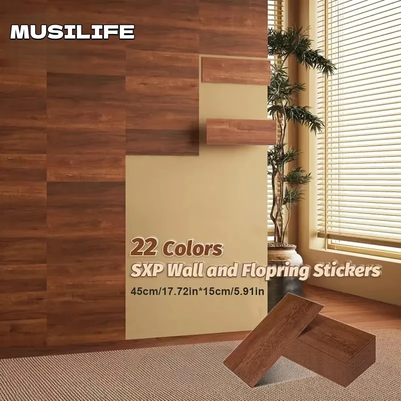 

Peel and Stick Floor Sticker for Flooring Cladding Waterproof Wood Grain Self-Adhesive Wallpaper Bedroom Living Room Home Decor