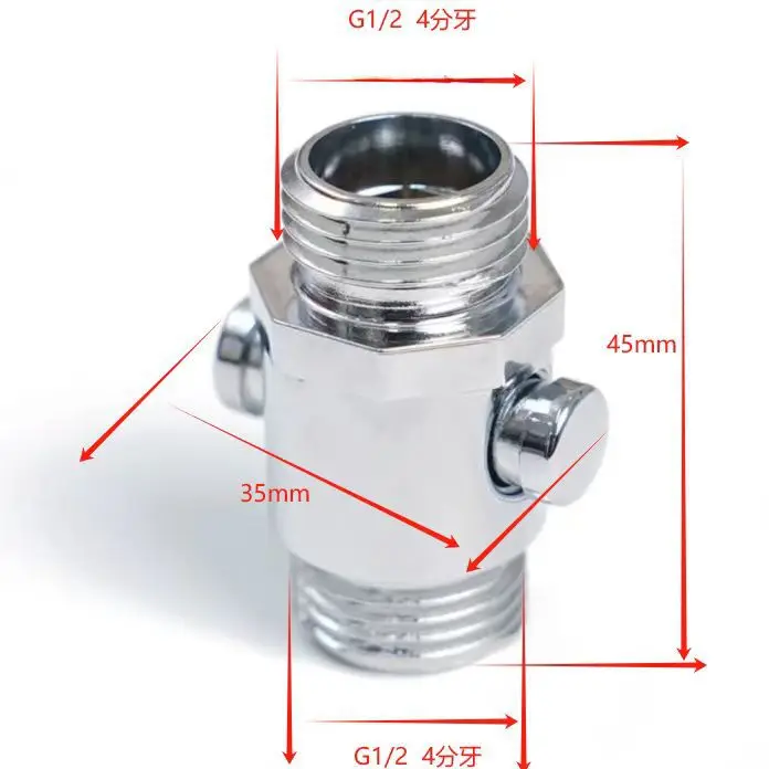 Double Male Thread Quick Shut-off Valve, Flow Control Angle Valve for Shower Head, Bathroom Switch Fitting"