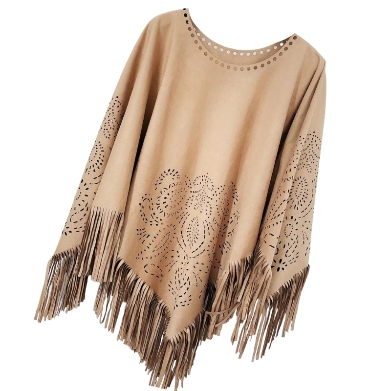 Large Warm Shawl Wrap Tasseled Solid Color Winter Accessory Casual Crop Solid Color Hollow Oversized Shawl for Ladies