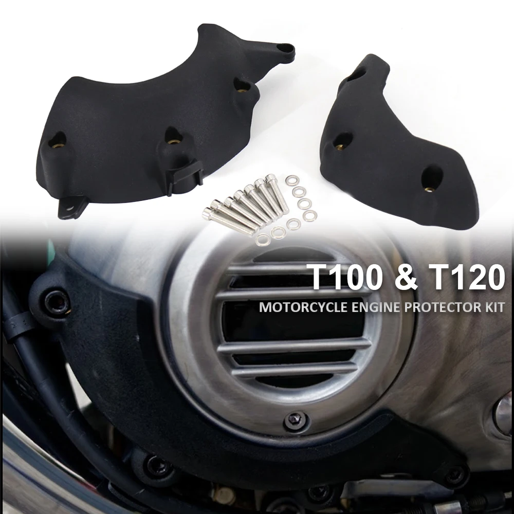 

New For Bonneville T100 T120 Black Street Scrambler For Thruxton 1200 Engine Stator Cover Protective Case Slider Guard Protector