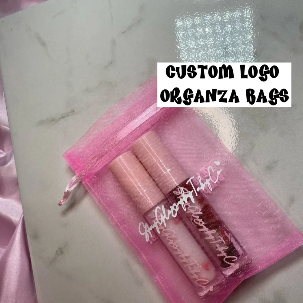 25 pcs Custom Logo Organza Bags Wedding Favours,Jewellery Cases,Organza Pouches,Flower Girl Organza Gift Bags