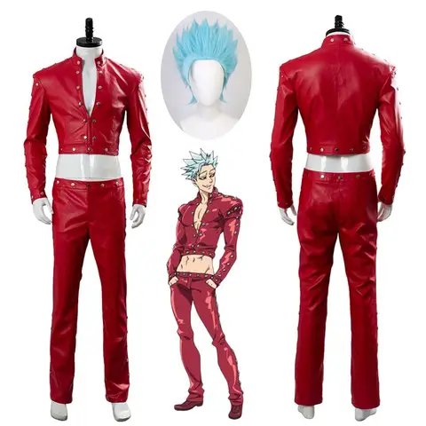 Anime The Seven Deadly Sins Ban Cosplay Costume PU Uniforms Party The Seven Deadly Sins Costume Halloween Costumes For Adult
