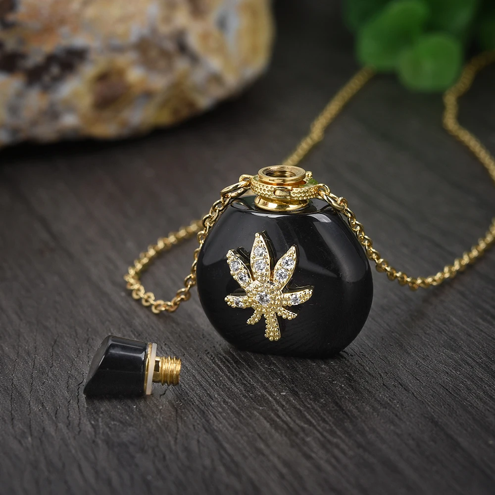 BOROSA الطبيعية متعددة الأنواع الأحجار زجاجة عطر قلادة قلادة للنساء الأحجار الكريمة زجاجة عطر الناشر قلادة مجوهرات