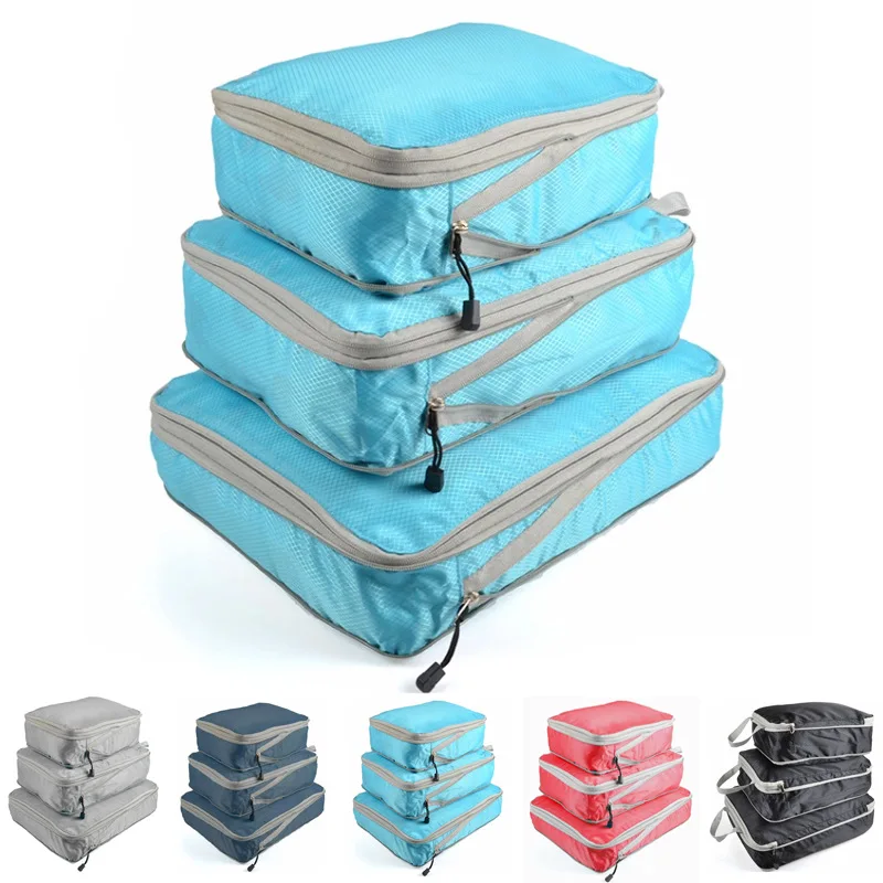 

Best Selling Compression Storage Bag Set Waterproof Handheld Foldable Clothes Organizer Three Piece Set Travel Storage Solution