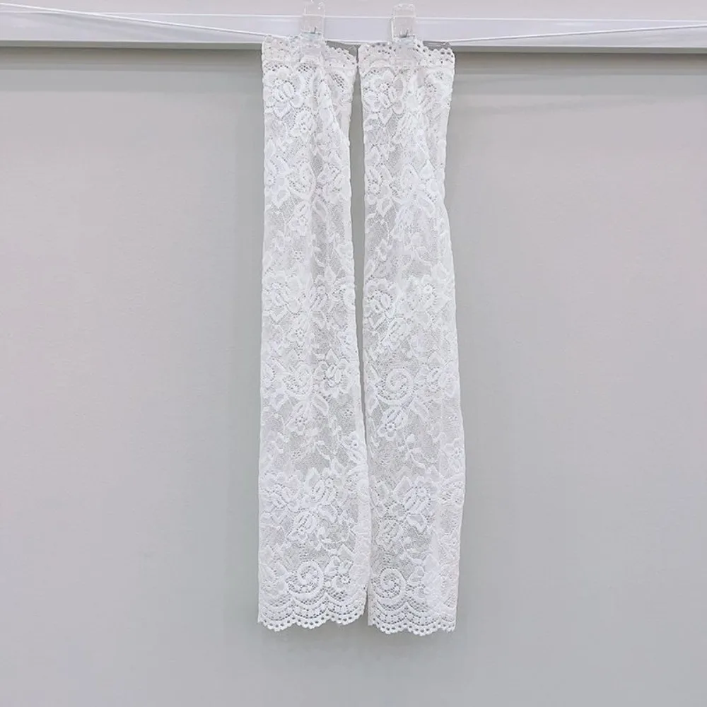

Mesh Lace Sun Protection Arm Sleeves Elastic Sleeve Floral Embroidery Fingerless Long Sunscreen Breathable