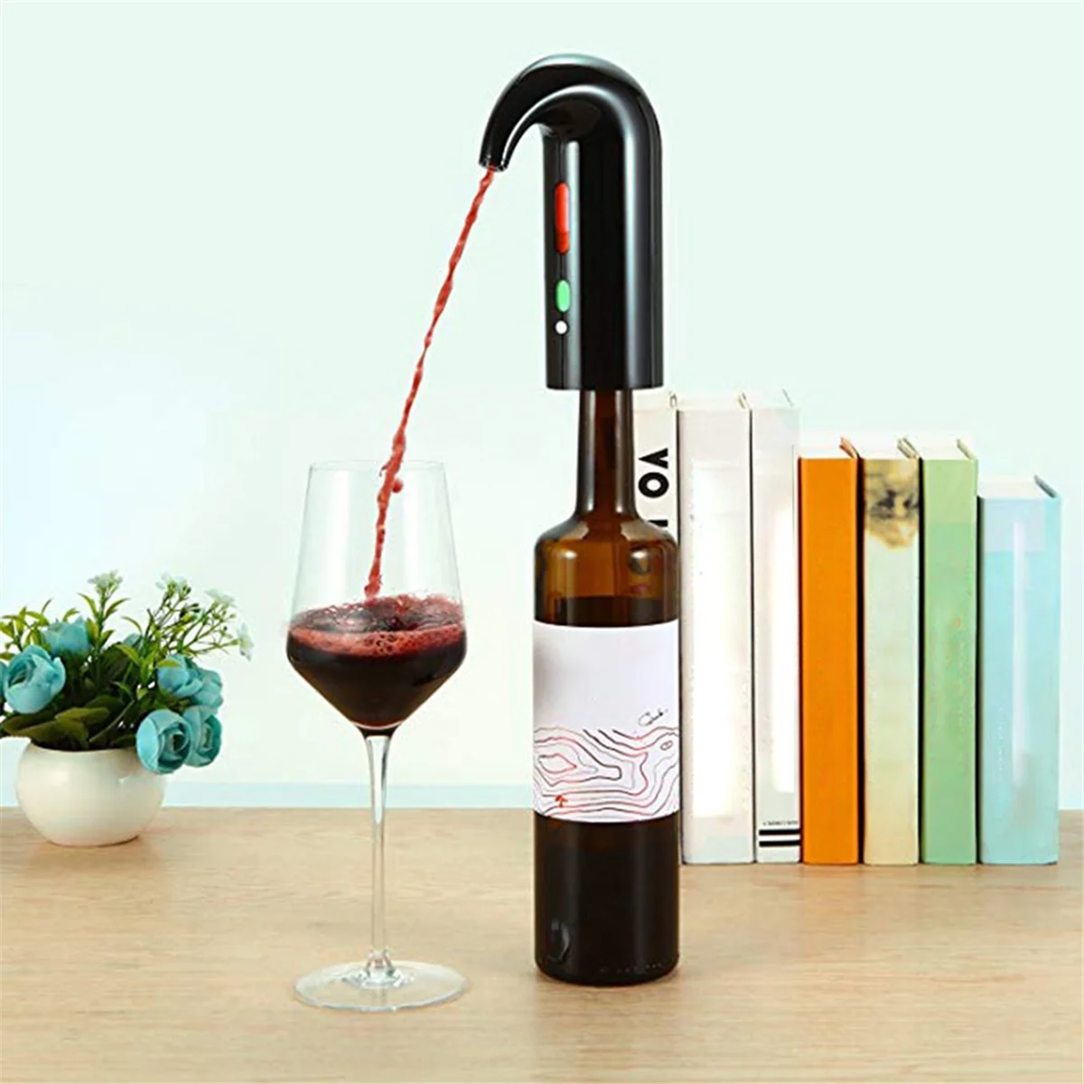 Electric Wine Pourer Aerator Dispenser Pump USB Rechargeable Cider Decanter Pourer Wine Accessories Black