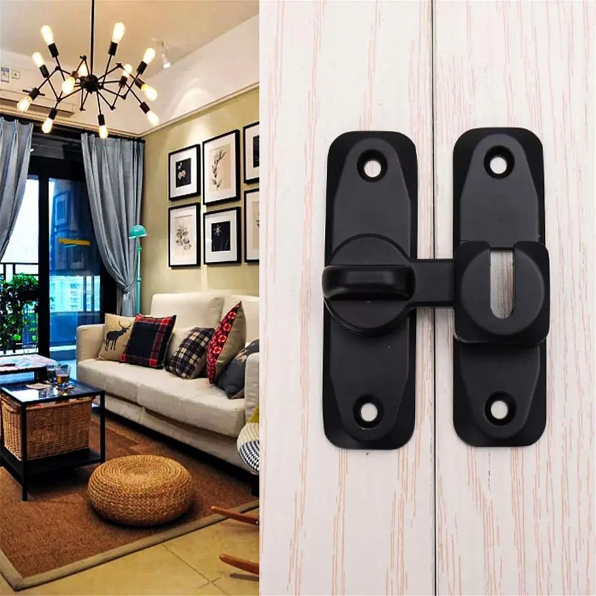 A002 Sliding Door Lock, Sliding Door Lock Door Bolt for Sliding Doors,90/180 Degree Door Lock Bolt for Garden,Window, Indoor