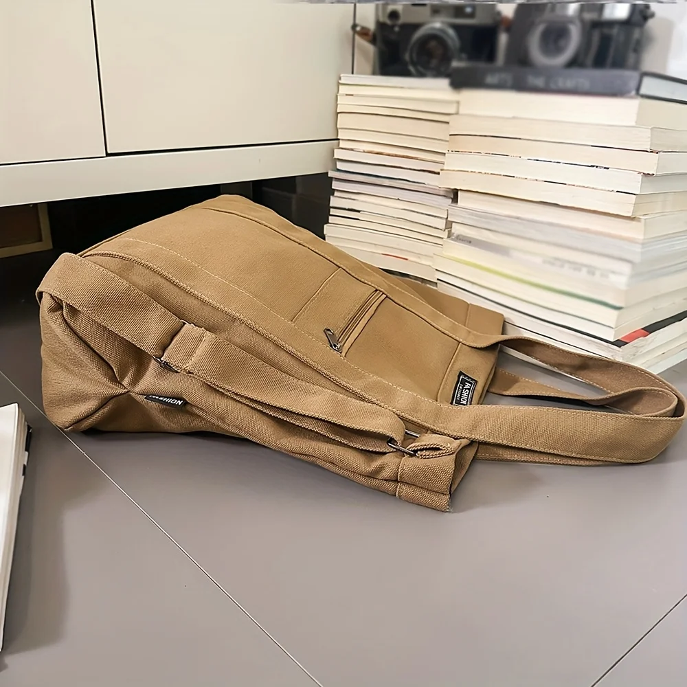 Korean Retro Canvas Shoulder Bag 2026 Unisex Crossbody Purse for School Casual Handheld Tote in Heavy Duty canvas bags 가방 Bolsa