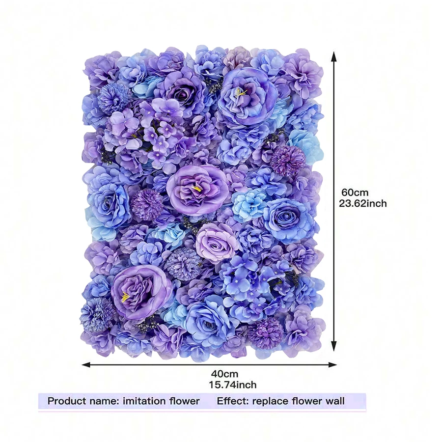 Flower Wall Artificial Flower Wall Panel Silk Rose Wedding Home Party Stage Background Decoration Artificial Plant