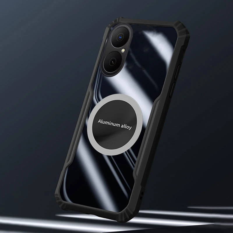 حافظة لهاتف هواوي نوفا Y73 حافظة مغناطيسية شفافة لتبديد الحرارة وسادة هوائية مقاومة للصدمات لهاتف هواوي نوفا Y73 غطاء خلفي