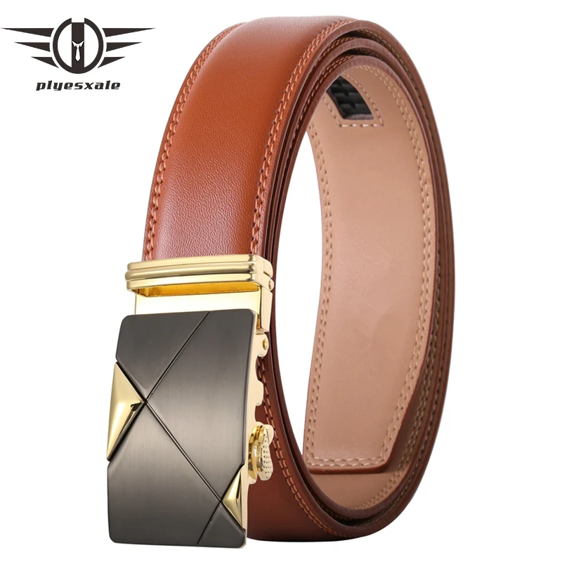 3.5cm Width Automatic Buckle Mens Belts Luxury Blue Brown Black White Leather Belts For Men High Quality Male Cummerbunds B519