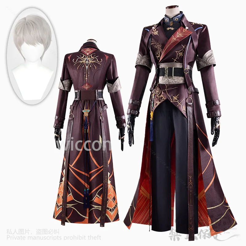 Xavier Anime jeu amour et espace profond Cosplay Costume Sexy uniforme noir chasseur perruque boucle d'oreille masque pour Halloween homme Cos personnalisé