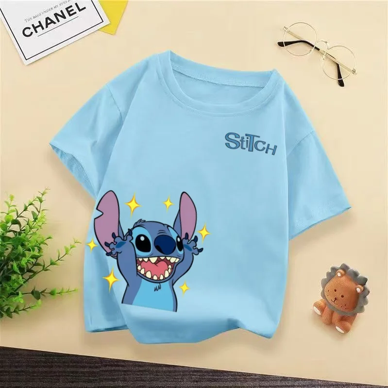 

Disney Stitch Children T-shirt Shorts Set Cotton Boys Birthday Clothes Hop Tops