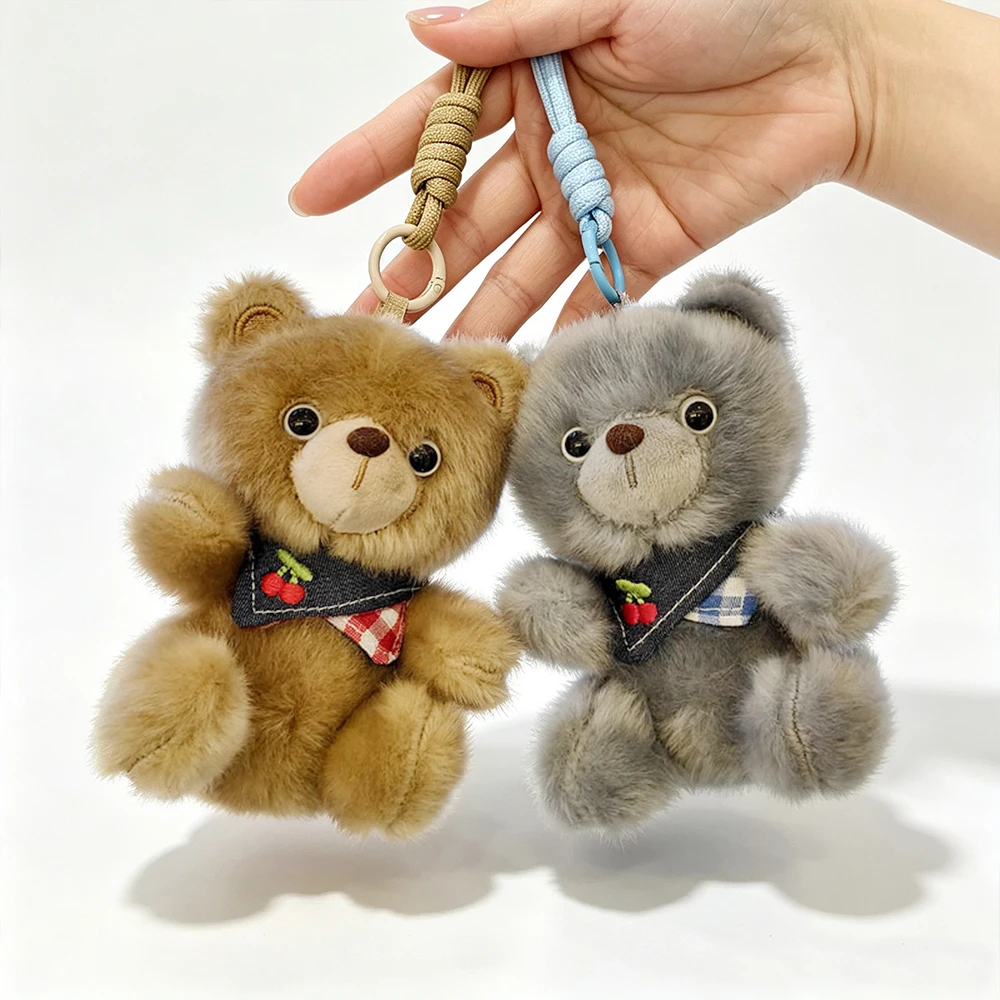 Cartoon Plush Teddy Bear Doll Keychain Backpack Charm Pendant Fashion Couple Gift Toy For Teen Girls Women view 3