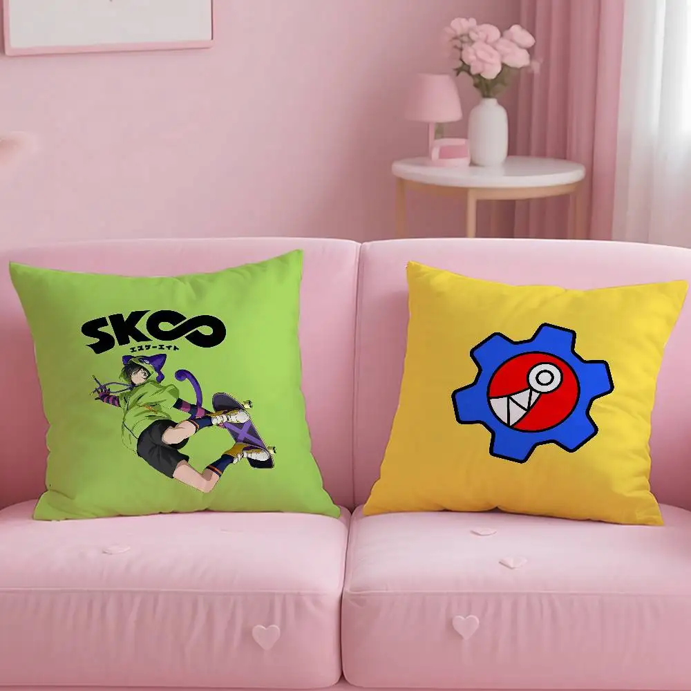 Anime Funny S-SK8 the Infinity Pillow Case Anti-dustmite Pillowcase Invisible zipper silky short plush Sofa cushion cover