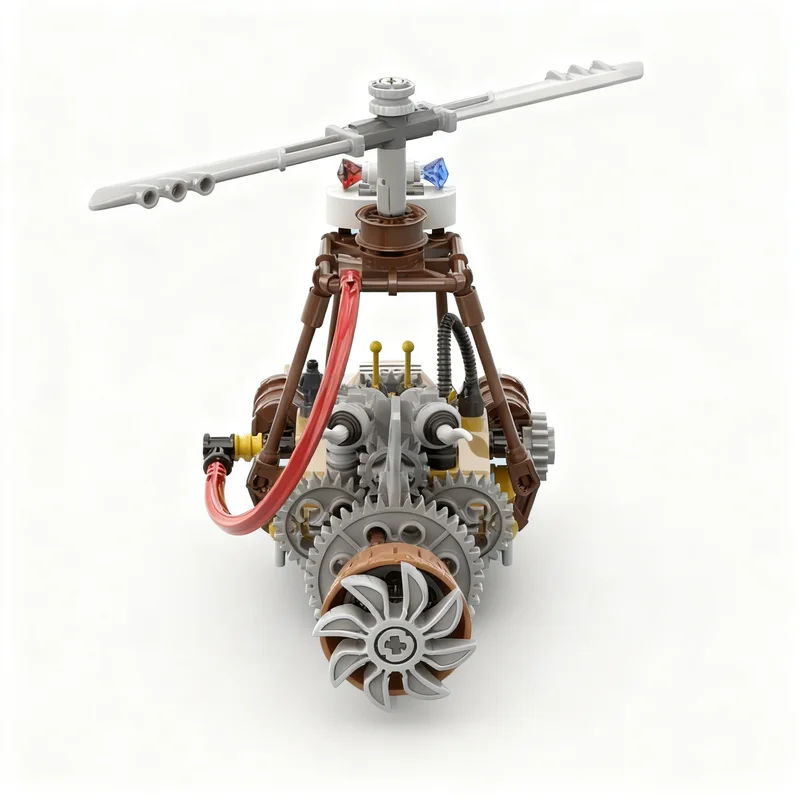 154pcs MOC Steampunk Police Copter City Model Building Blocks Construction DIY Creative Idea Toys Christmas Gifts Education
