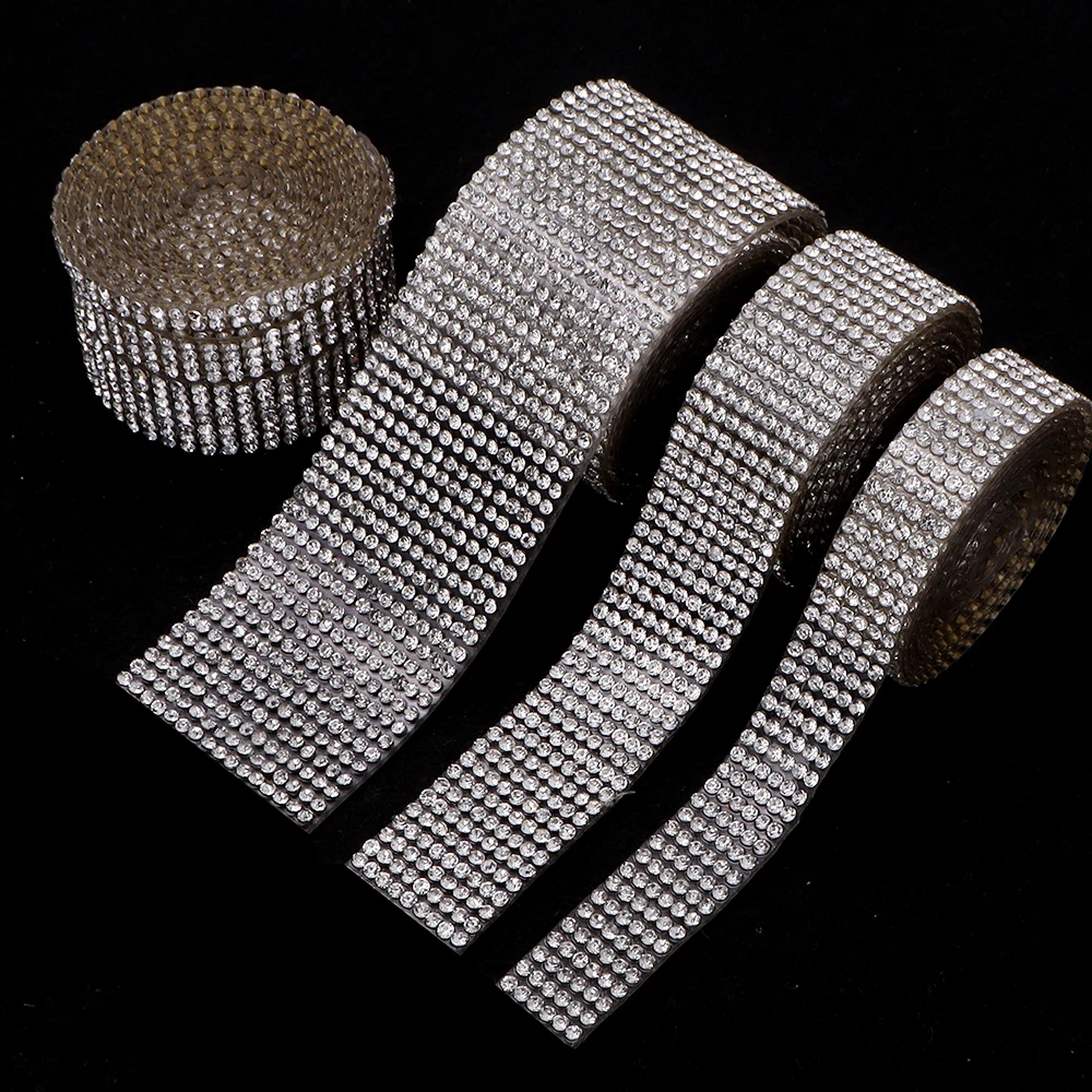 

1Yard Self Adhesive Crystal Rhinestone Sticker Diamond Ribbon Sticker Rhinestones for Arts Crafts DIY Event Car Phone Decoration