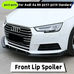 For Audi A4 B9 2017-2019 Standard Front Bumper Lip Spoiler Splitter Bumper Lip Cap Spoiler Chin Canards Covers Bodykit Tuning