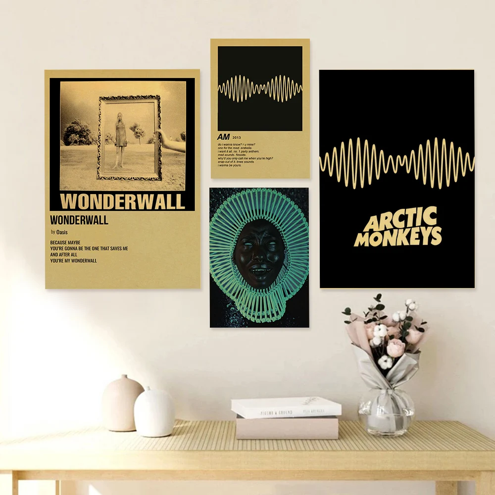 Music Cover Posters Retro Kraft Paper Prints Music Album Poster Vintage Home Room Decor Aesthetic Art Wall Painting