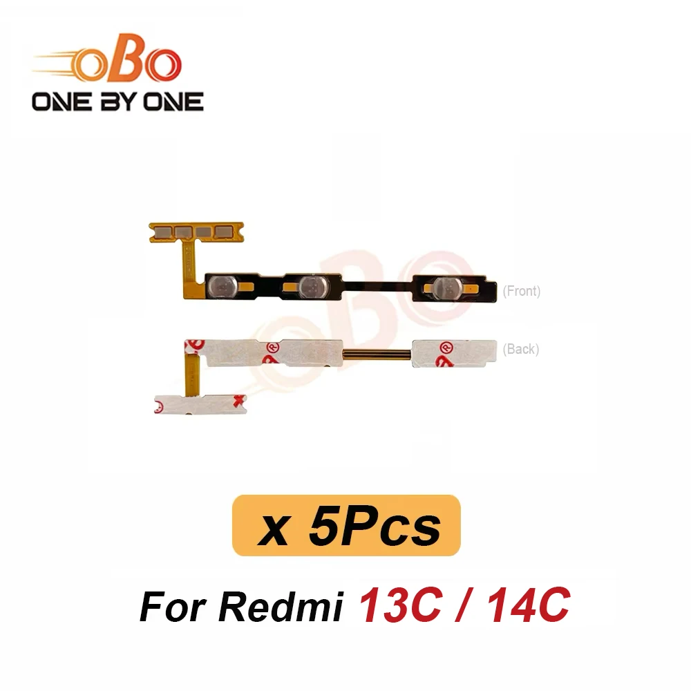 5Pcs Power Switch On Off Volume Side Button Key Flex Cable For Redmi 12C 13C 14C 15C 12 13 14 4G 15 5G Power Flex Replacement image 4
