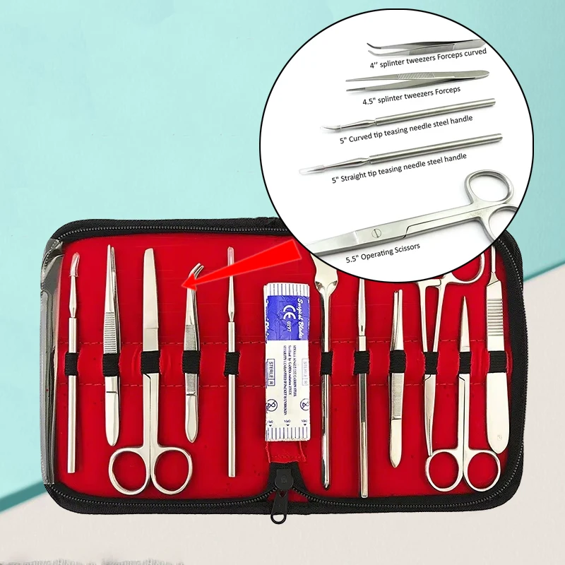 

Dental Suture Kit for Medical Students Practice Dissecting Tools Kit with Needle Holder Scissors for Training