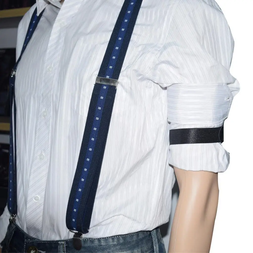 Nylon Elastic Shirt Garter Belt Men’s Sleeve Holder Adjustable Arm Band for Wedding and Formal Gatherings