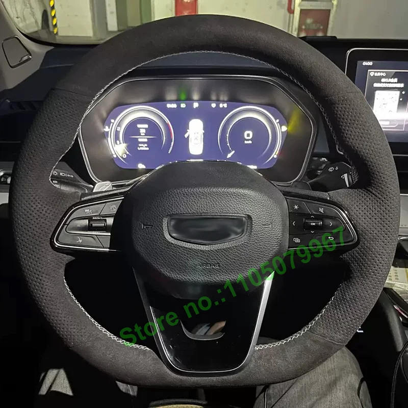 

Сшитый вручную нескользящий прочный чехол на руль автомобиля из искусственной кожи для Geely Emgrand 2022-2025, аксессуары для интерьера