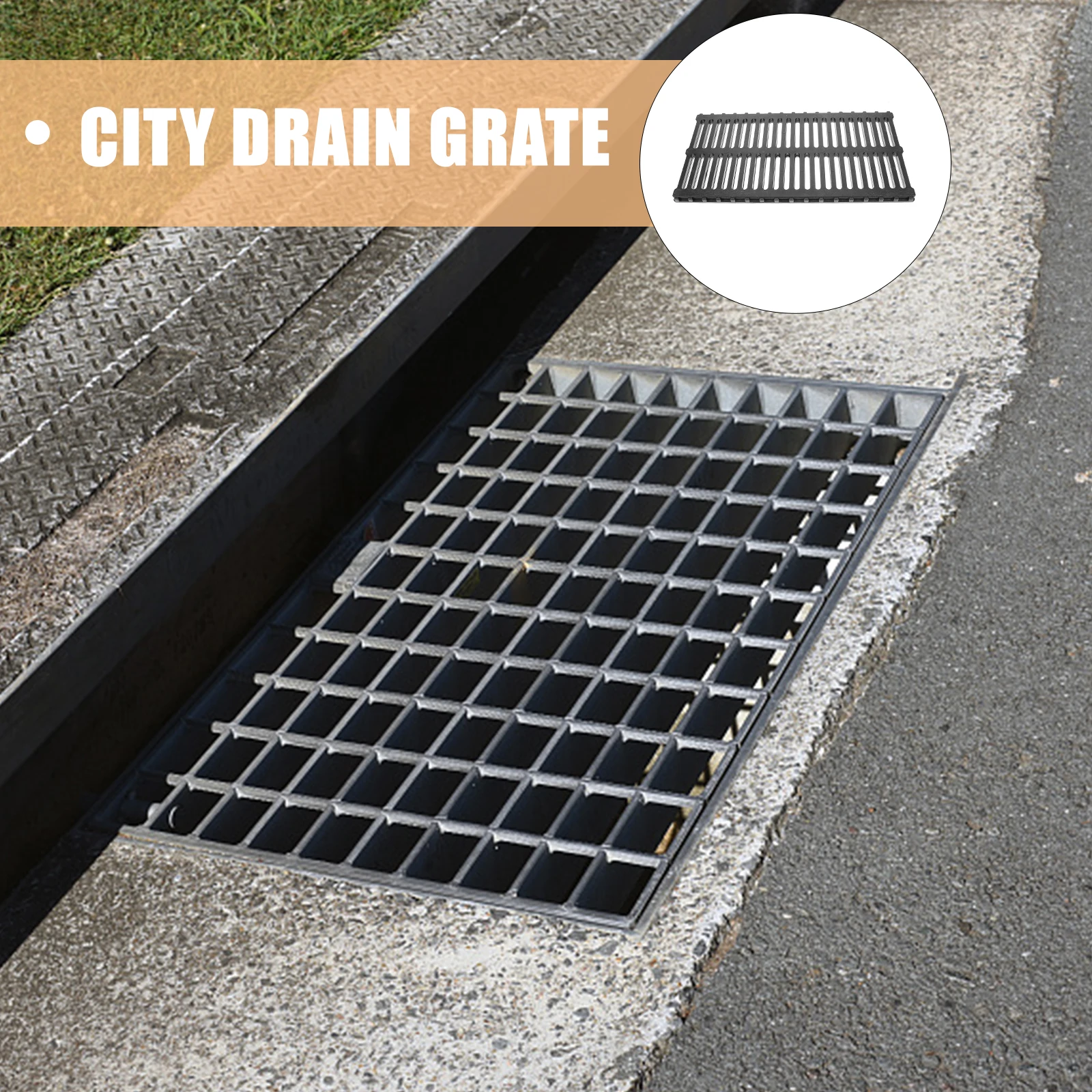 

Outdoor Plastic Drain Grate Replaceable Trench Cover Sewer Accessory City Drainage Professional Trench Drain Grate