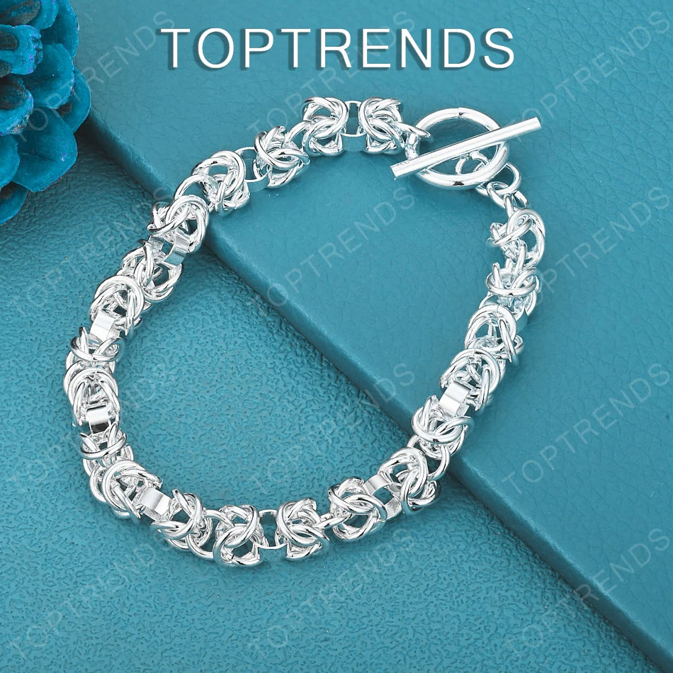 

Fine 925 Sterling Silver Keel Chain Bracelet Fashion Trend Design Jewelry For Men Women Charm Wedding Party Gift Accessories