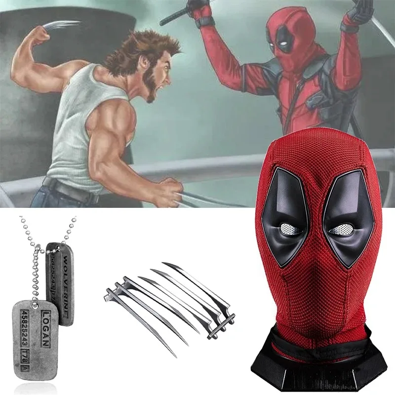 Deadpool-conjunto de accesorios de superhéroe Lobezno, collar de tarjeta militar de Anime, garra de Lobo, accesorio de Cosplay para fiesta de Halloween, x-men