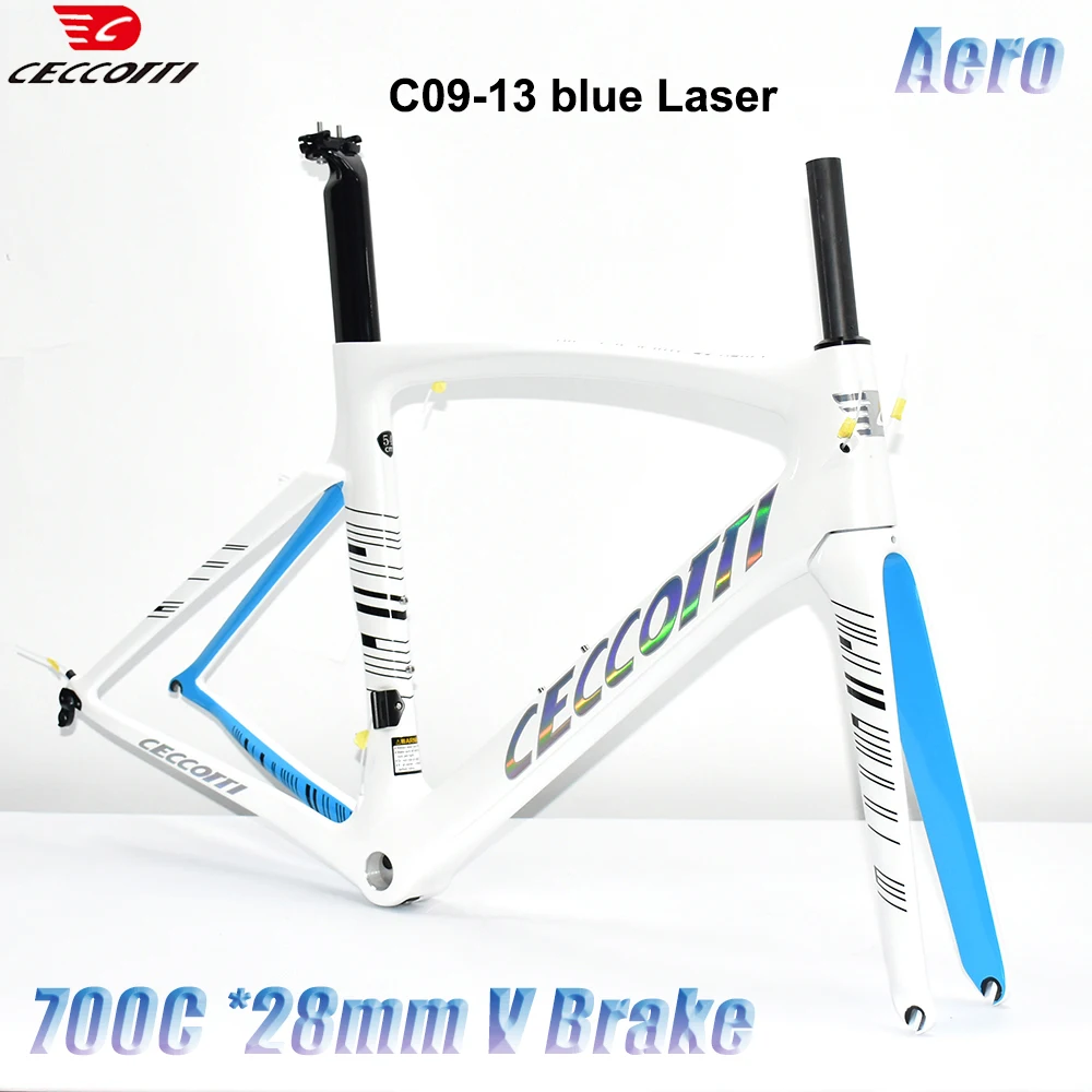 

CECCOTTI T1000 Full Carbon Fiber Racing Bicycle Frameset Ultralight V Brake Road Bike Frame, Aero Bike Frame
