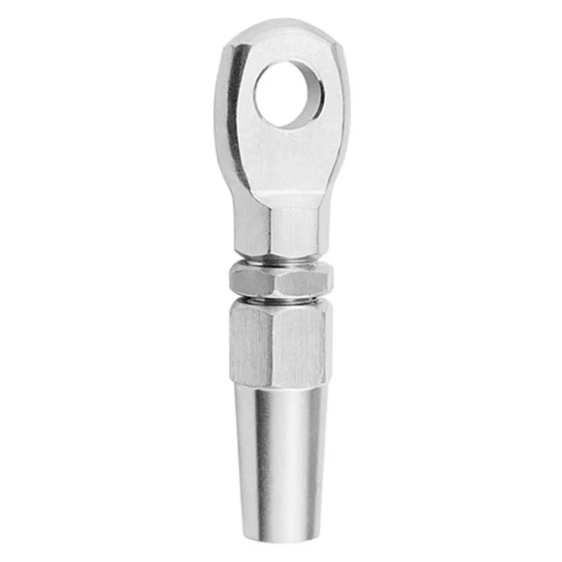 A64K 4Pcs Marine Grade 316 Stainless Steel Swageless Eye Terminal Wire Cable Rope DIY Fitting Rigging Hardware Balustrade Kit