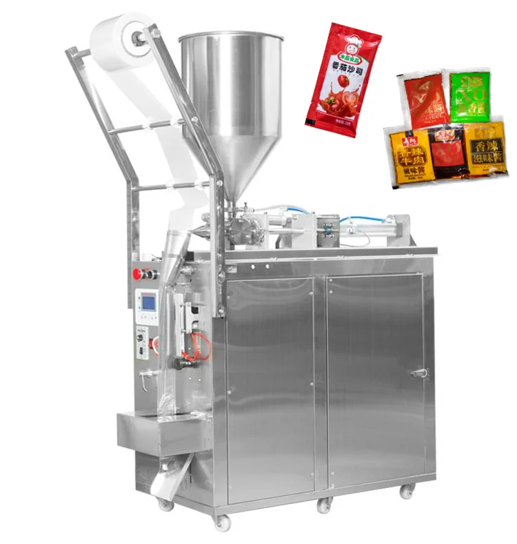 Small Automatic Water Juice Honey Cream Oil Liquid Paste Sauce Sachet Filling and Sealing Packing Machine for Pouch Pillow Bags