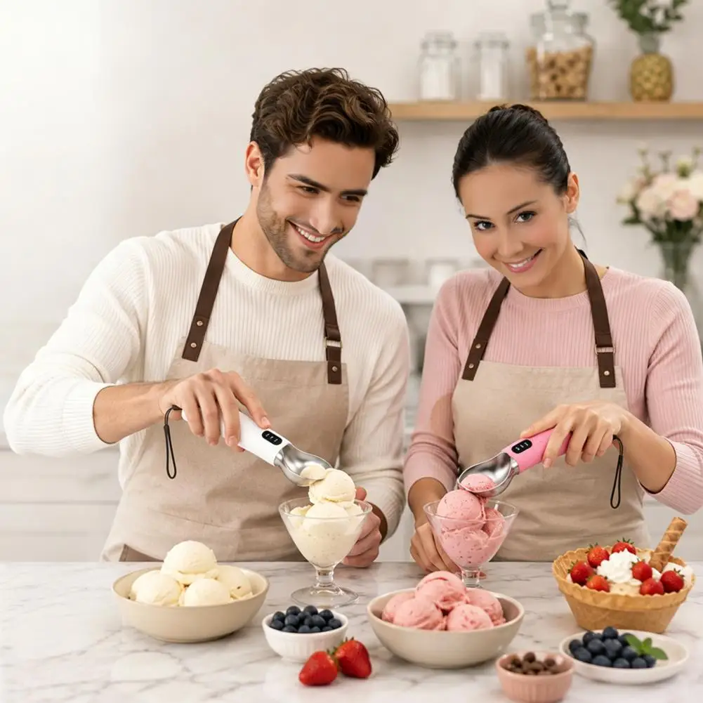 Non-stick Ice Cream Scoop Ice Cream Scoop with Led Display Rechargeable Electric Ice Cream Scooper 3 Heat Levels for Hard Gelato