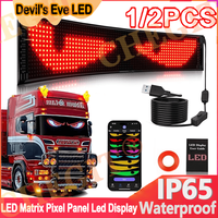 LED Matrix Pixel Panel USB 5V RGB Car Sign Bluetooth App Control Flexible Addressable Pattern Graffiti Scrolling Text Animation