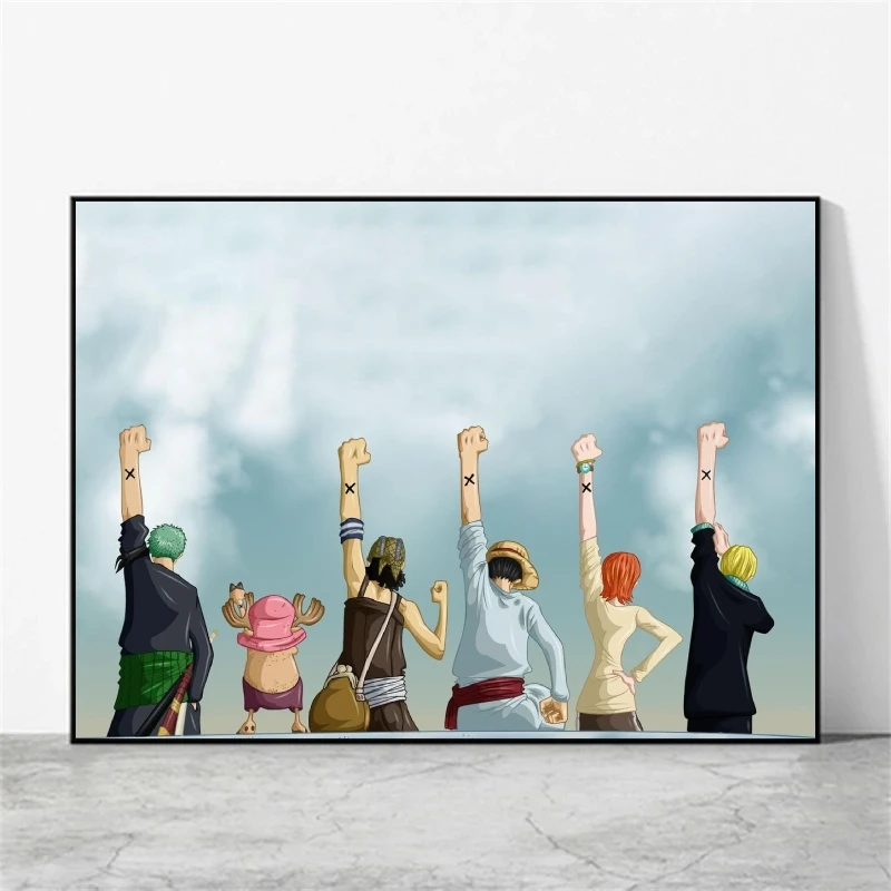 Classic Anime Poster One Piece Luffy HD Print on Canvas Classic Figures Children Gifts Room Home Decor Picture Hanging Wallpaper