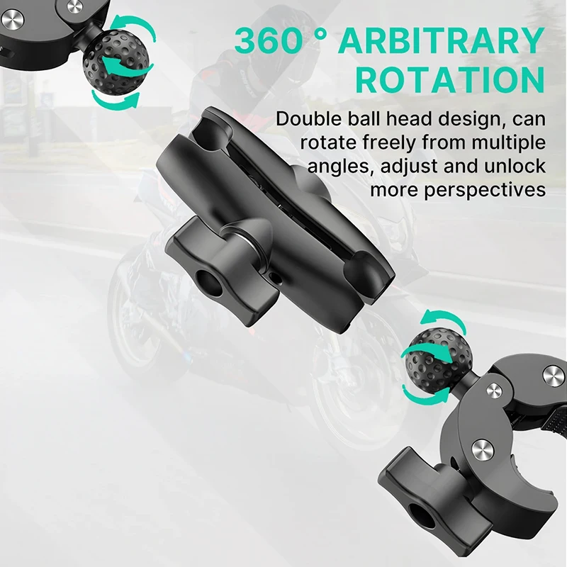 Camera Double Clip Camera Crab Clamp Motorcycle Bicycle Handlebar Clip Bracket For Insta360 One X2 X3 Sport Camera Accessories