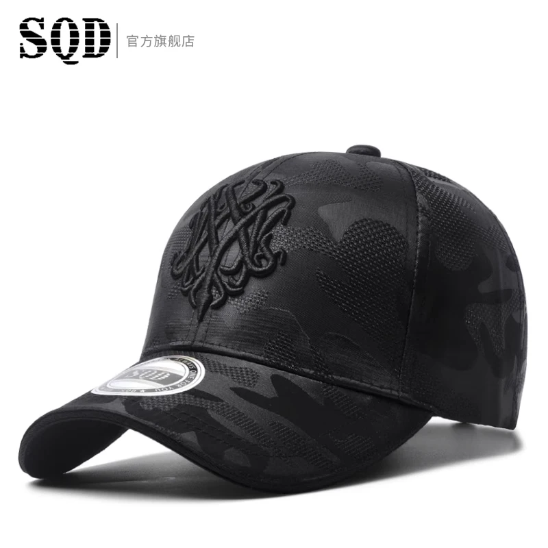 SQD Embroidered camouflage hat men's Korean version fashionable outdoor men's baseball cap duckbill cap sun hat