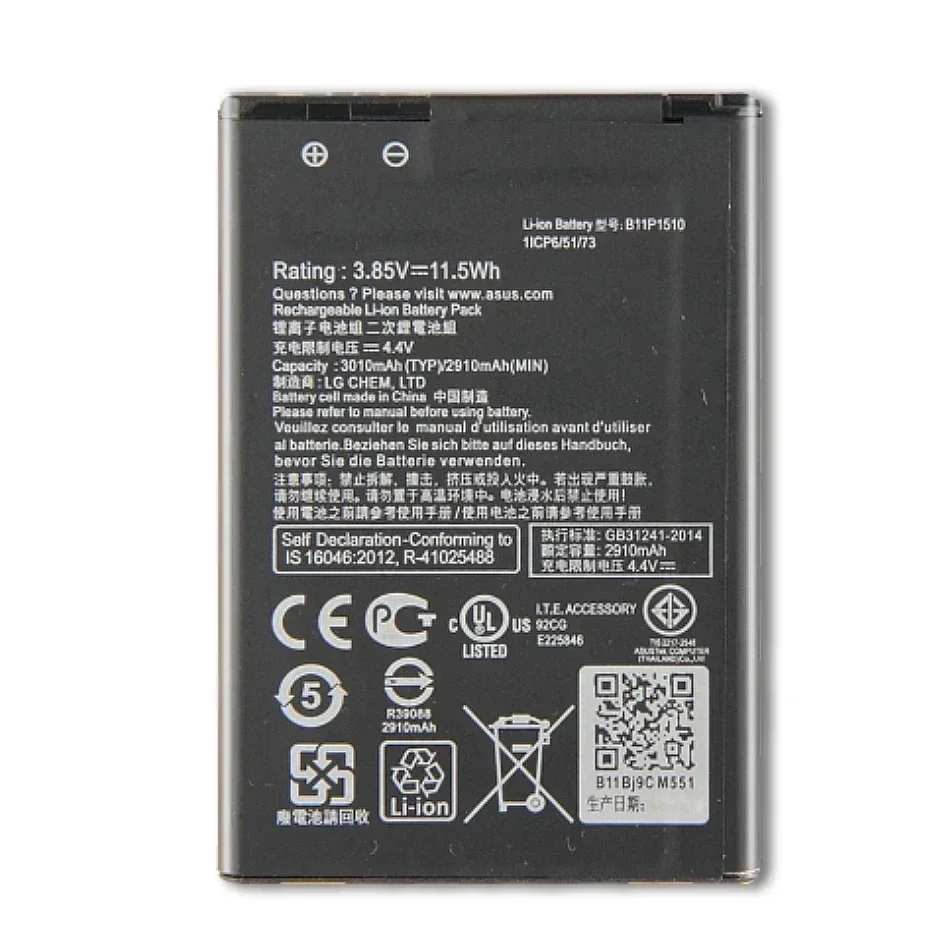 Phone Replacement Battery For ASUS ZenFone Go TV, ZB551KL, X013DB, 3010mAh, B11P1510, B11P1510