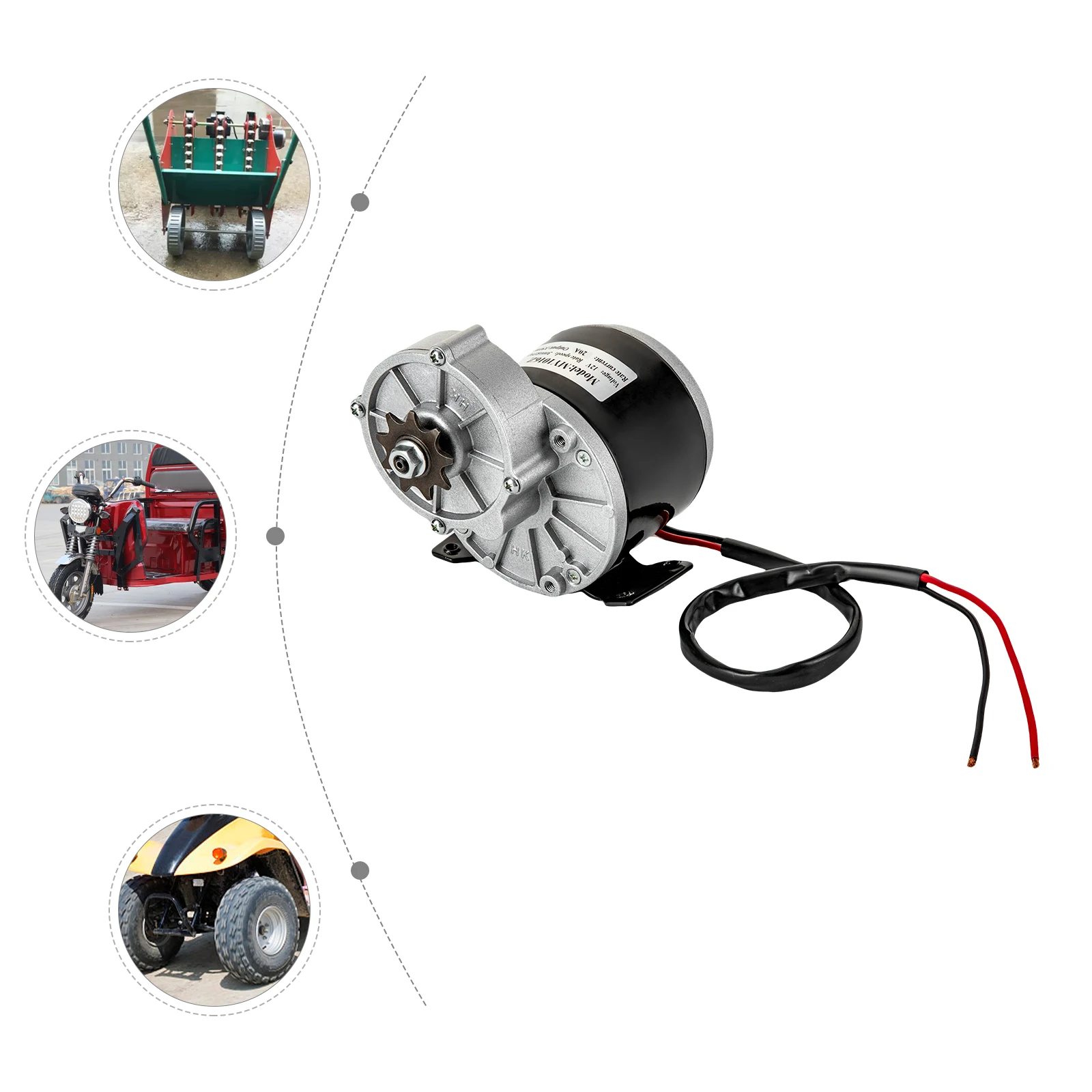 250W Electric Scooter Motor, Pure Copper, 2750rpm, High Torque, Lightweight, Reversible Gear DC Motor for Easy Installation