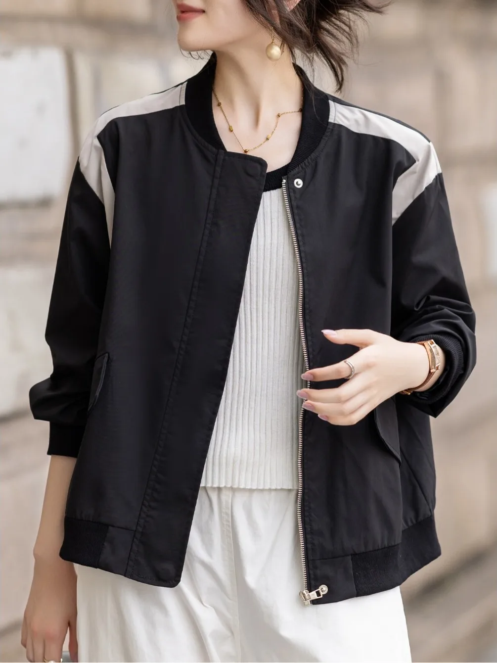 

Женская повседневная лоскутная цветная бровая куртка, весна-осень, Новое поступление, винтажная брендовая верхняя одежда, женское пальто