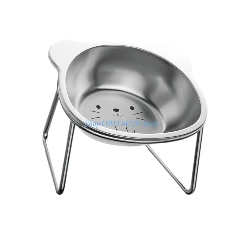 N5KC القطط المرتفعة وعاء رفع القطط وعاء الطعام أطباق ماء داخلي القطط الكلب الصغيرة