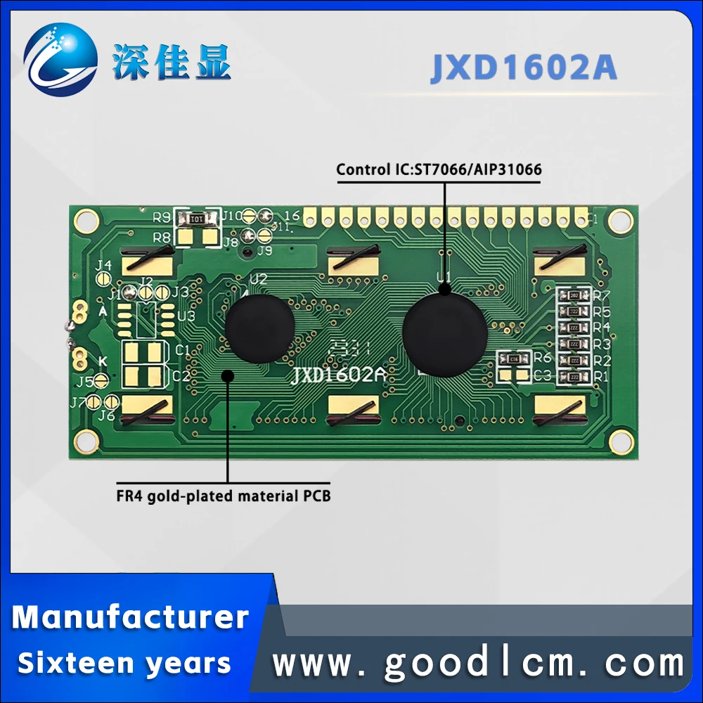 ドットマトリックスデジタルシンボルスクリーン,lcmディスプレイモジュール,高品質,業界,jxd1602a stn,16x2ライン,lcm,1602