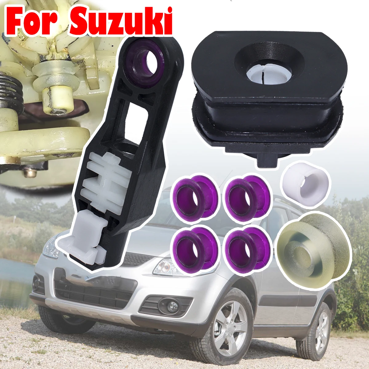 

For Suzuki SX4 Swift Alto Celerio Nissan Pixo Manual Gearbox Repair Kit Shifter Linkage Selector Lever Pivot Bush Sleeve Grommet