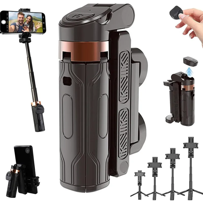Bolso flexível portátil bluetooth selfie vara telescópica estabilizador tripé para iphone android telefone câmera monopé